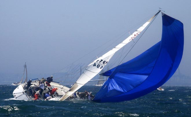 A spectacular finish to the regatta for Richard Fish’s Schock 35, Outlier - Acura presents Ullman Sails Long Beach Race Week Day 3 © Rich Roberts http://www.UnderTheSunPhotos.com